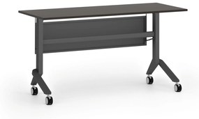 Mobilný stôl PRIMO MOVE, 1400 x 600 mm, čierna podnož, wenge