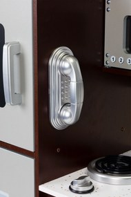 Veľká drevená detská kuchynka ECOTOYS s rúrou, mikrovlnkou a otváracou chladničkou