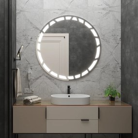 Okrúhle zrkadlo do kúpeľne s LED osvetlením C8 premium