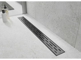 Mexen Flat nerezový sprchový žľab 100cm, vzor M01, čierna, 1720100-15