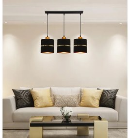 Luster na lanku ASSAM 3xE27/60W/230V čierna