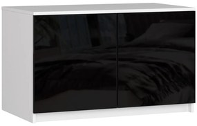 Nástavec na skriňu Star 90 cm biely/čierny lesk