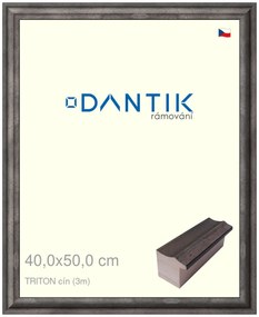 DANTIK rám na obraz 40x50 | TRITON cín (Plexi Čiré)