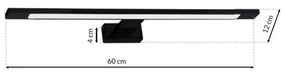 Nástenné LED svietidlo Shine, 1x LED 12w, 4000k, (60 cm), b