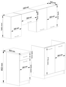 Kuchynská linka Olivia 1,8 m biela