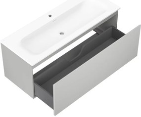 Mexen Orio, kúpeľňová skrinka 120 cm s umývadlom Vela, 1 zásuvka, šedá matná/biela matná, 91A10-12047-1-BF62-W23M01