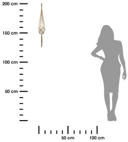 Závěsný jutový květináč UOL 74 cm bílý