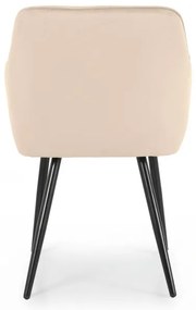 Sada dvoch jedálenských stoličiek DIAMANT zamatové, béžové / čierne nohy (2 ks)