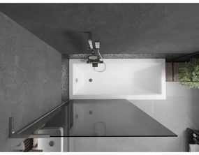 Mexen Next L, 1-krídlová vaňová zástena 100 x 150 cm, 6mm šedé sklo, chrómový profil, 895-100-000-03-40-01