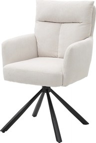 Otočná jedálenská stolička Sofia, svetlo béžová štruktúrovaná látka