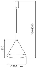 Závesný luster na lane CAPITAL 1xGX53/15W/230V, priemer 32 cm, ružovozlatý