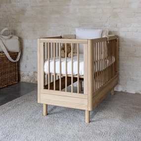 Postieľka z dubového dreva s nastaviteľnou výškou 60x120 cm v prírodnej farbe Forrest – Vipack