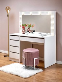 Toaletní stolek HOLLYWOOD s LED osvětlením 120 cm bílý