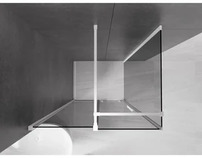 Mexen Velar, sprchový kút s posuvnými dverami 120 x 85 cm, 8mm šedé sklo, biela matná, 871-120-085-41-20