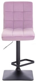 LuxuryForm Barová stolička TOLEDO VELUR na čierne podstave - levanduľa