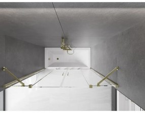 Mexen Velar Duo, 2-krídlová posuvná vaňová zástena 150 x 150 cm, 8mm číre sklo, zlatý lesklý profil, 896-150-000-02-50