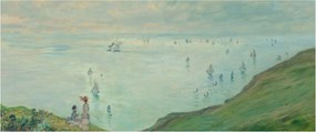 Obraz - Henri Fantin-Latour, Cliffs at Pourville, reprodukcia (120x50 cm)
