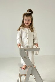 Učiaca montessori detská veža skladacia šedá