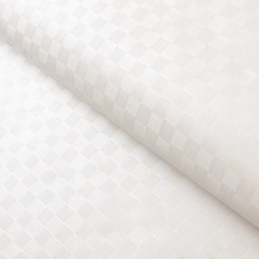 PVC obrus Biele šrafované kocky PV-171 - metráž š. 140 cm