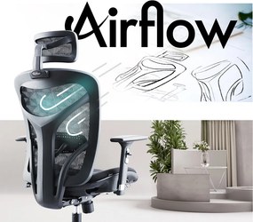 Ergonomická kancelárska stolička MOSH Airflow 601 – čierna