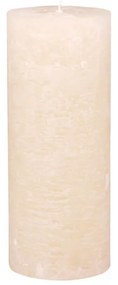 Krémová rustikálna valcová sviečka Macon Variant: Ø: 10cm, V: 25cm, 150hod