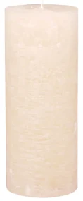 Krémová rustikálna valcová sviečka Macon Variant: Ø: 7cm, V: 20cm, 80hod