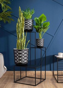 PLASTOVÝ KVETINÁČ ETNIC 20X19 CM ČIERNA