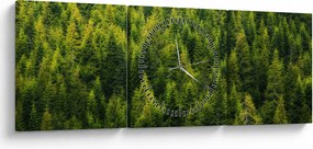 Obraz - Hustý les (s hodinami) (90x30 cm)