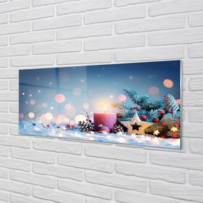 Obraz na akrylátovom skle Svätý sviečka snehu 120x60 cm