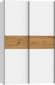 XXXLutz ŠAT. SKRIŇA S POSUV. DVERAMI, biela, farba duba, 120/190,5/61,2 cm Carryhome - Skrine - 000687001803