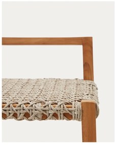 Drevená záhradná barová stolička v prírodnej farbe Giverola – Kave Home