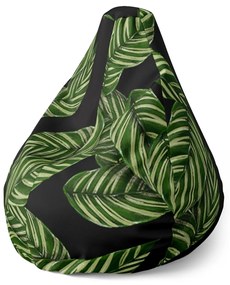 Sablio Sedací vak Pear Abstrakcia listov - 140 x 100 x 25 cm