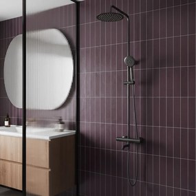 Rea Lungo, sprchová súprava s termostatickou batériou, grafitová, REA-P6386