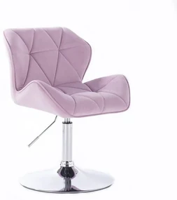 LuxuryForm DESIGN Stolička MILANO VELUR na striebornom tanieri - levanduľa