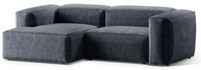 Sivomodrá menčestrová rohová pohovka (ľavý roh/s leňoškou) Bergano – Cosmopolitan Design