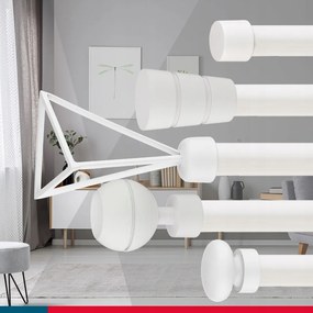 Dekorstudio Garniža dvojradová FLAT biela-matná 19mm Dĺžka: 300cm, Typ príslušenstva: Krúžky tiché so štipcami