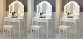 Bestent Toaletný stolík s LED zrkadlom Viktória White