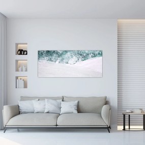 Obraz - Tyrkysová abstrakcia (120x50 cm)