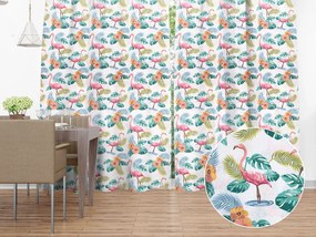 Biante Dekoračný záves Leona LN-018 Plameniaky a tropické rastliny 130x180 cm