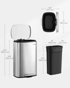 Nerezový odpadkový kôš Doro 50 l strieborný