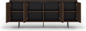 Elegantná komoda Zenar 200 cm so štyrmi dverami - orech / čierna