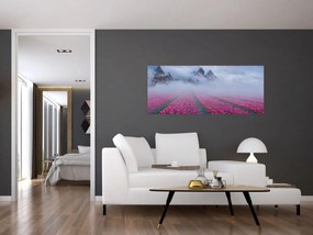 Obraz - Krajina s tulipánovými poľami (120x50 cm)