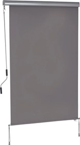 Outsunny Vertikálna Markíza na Balkón - Slnečná Clona s Rukoväťou z Polyesteru a Hliníka, Sivá 200 x 120 cm | Aosom