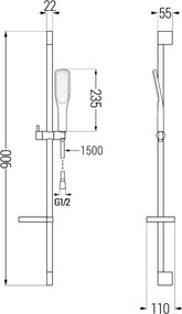 Mexen sprchový set DS49, čierna/zlatá, 785494583-57
