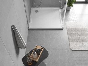 Mexen Flow Slim, štvorcová sprchová vanička 85 x 85 cm, biela lesklá, 46S108585