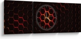 Obraz pletiva (s hodinami) (90x30 cm)