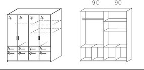Šatníková skriňa Celle AN925-3124, biela