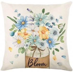 Ľanový povlak na vankúš BLOOM 45x45 cm, krémový