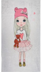 Prateľný detský koberec 120x180 cm Cute Girl and the Bear – Vitaus