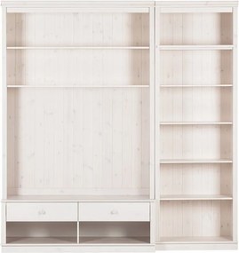 Biela TV zostava z borovicového dreva 214x223 cm Anita – Støraa